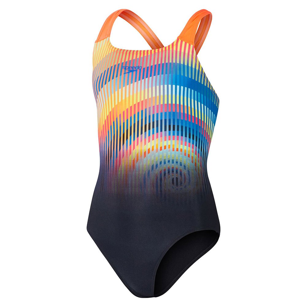 Speedo Digital Placement Powerback Swimsuit Mehrfarbig 13-14 Years Mädchen von Speedo