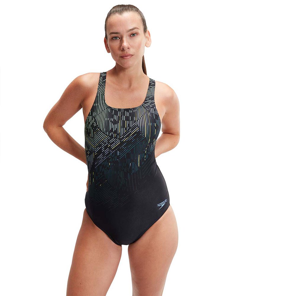 Speedo Digital Printed Medalist Swimsuit Schwarz UK 36 Frau von Speedo