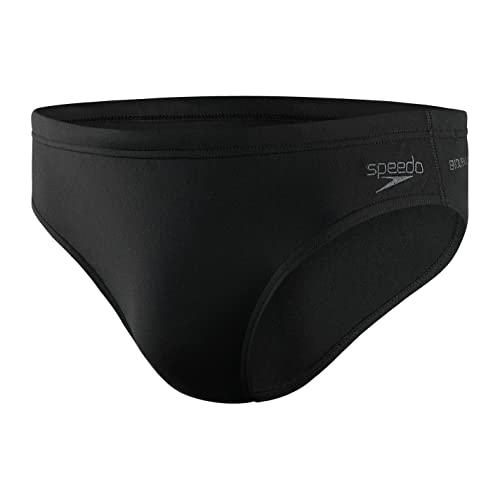 Speedo ECO Endurance+ 7cm Schwimmslip, bequeme Passform, 100 Prozent chlorbeständig, schnell trocknend, schwarz, Herrengröße 26 von Speedo