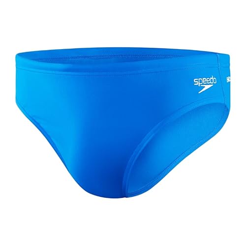 Speedo Men's Essential Eco Endurance+ 7cm Swimming Briefs| Chlorine Resistant | Recycled Fabric | Swim Fitness | Training | Holiday| Speedos, Bondi Blue, 26 Speedo Men's Essential Eco Endurance+ 7cm Swimming Briefs| Chlorine Resistant | Recycled Fabric | Swim Fitness | Training | Holiday| Speedos, Bondi Blue, 26 von Speedo