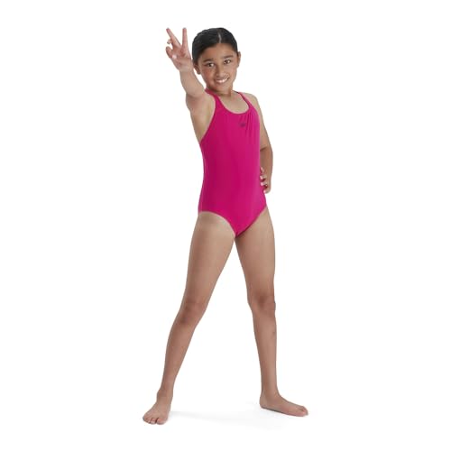 Speedo Mädchen Eco Endurance+ Medalist Badeanzug, Rosa, 9-10 Jahre von Speedo