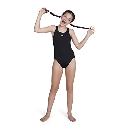 Speedo Mädchen Eco Endurance+ Medalist Badeanzug, Schwarz, 9-10 Jahre von Speedo