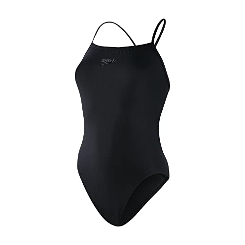 Speedo ECO Endurance+ Thinstrap 1 Stück Badeanzug, Komfortabel, Klassisches Design, Extra Flexibilität, Schwarz, Damen D-30 von Speedo