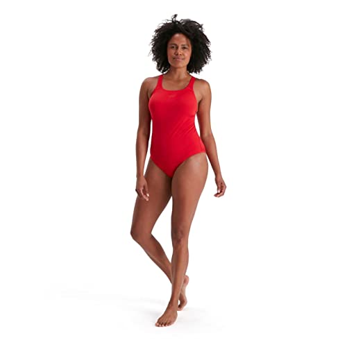Speedo Women's Eco Endurance+ Medalist Swimsuit| Athletic Fit | Classic Design| Recycled Fabric | Chlorine Resistant | Extra Flexibility, Fed Red, 40 Speedo Women's Eco Endurance+ Medalist Swimsuit| Athletic Fit | Classic Design| Recycled Fabric | Chlorine Resistant | Extra Flexibility, Fed Red, 40 von Speedo