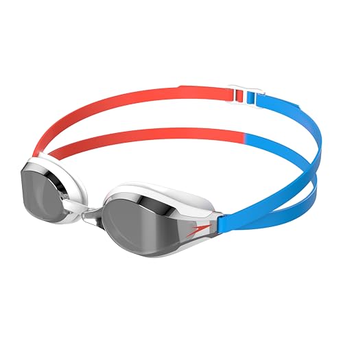 Speedo Fastskin Speedsocket 2 Schwimmbrille Wettkampfschwimmbrille Anti-Beschlag Wasserdicht für Unisex Erwachsene, Sirenenrot/Pictonblau/Rauchgrau, ONESZ von Speedo