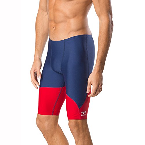 Speedo Herren-Badeanzug Endurance+ Splice Teamfarben, Herren, Badeanzug, Spark Splice Jammer, Marineblau/Rot, 22 Speedo Herren-Badeanzug Endurance+ Splice Teamfarben, Herren, Badeanzug, Spark Splice Jammer, Marineblau/Rot, 22 von Speedo