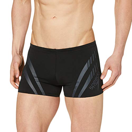 Speedo Herren Sport Panel 16 inch Wassershort, Schwarz/Grau, XS von Speedo