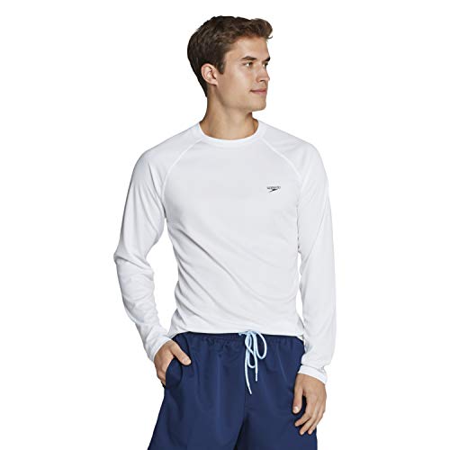 Speedo Herren Uv Swim Shirt Easy Long Sleeve Regular Fit Rash Guard Shirt, Herren, Rashguard, MEASYLSREGSWIMSHIRT, weiß, L Speedo Herren Uv Swim Shirt Easy Long Sleeve Regular Fit Rash Guard Shirt, Herren, Rashguard, MEASYLSREGSWIMSHIRT, weiß, L von Speedo