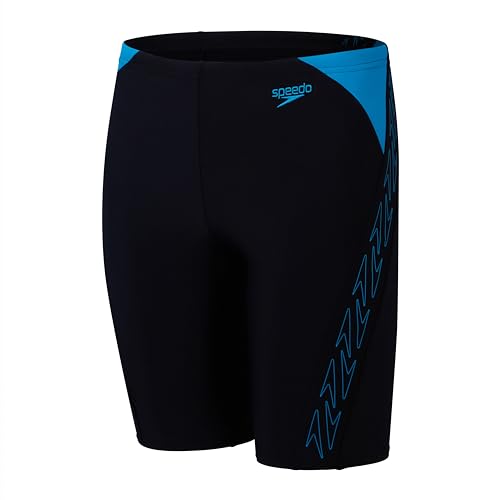 Speedo Jungen Hyper Boom Splice II Badehose, Schwarz/Bolzen, 11-12 Jahre von Speedo