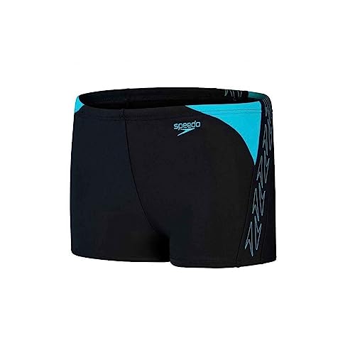 Speedo Jungen Hyper Boom Splice I Aquashort, Schwarz/Bolt, 7-8 Jahre von Speedo