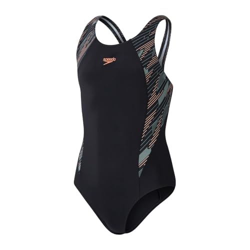 Speedo Mädchen Girls Boom Logo Splice Muscleback Badeanzug, Black/Country Green/Nectarine, 7-8 Jahre EU Speedo Mädchen Girls Boom Logo Splice Muscleback Badeanzug, Black/Country Green/Nectarine, 7-8 Jahre EU von Speedo