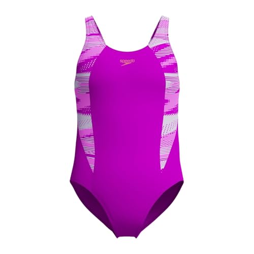 Speedo HyperBoom Splice Muscleback Swimsuit | Swim Training |Chlorine Resistant | Quick Drying | Stretch Fabric | Comfort Fit | 1 Piece Badeanzug für Mädchen, Diva, 15 Years-16 Years von Speedo