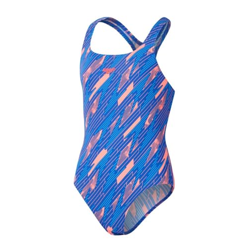 Speedo Hyperboom Allover Medalist Badeanzug Chlorbeständig Schnelltrocknend für Mädchen, Sirenenrot/Echtes Kobaltblau/Picton-Blau, 5-6 Jahre Speedo Hyperboom Allover Medalist Badeanzug Chlorbeständig Schnelltrocknend für Mädchen, Sirenenrot/Echtes Kobaltblau/Picton-Blau, 5-6 Jahre von Speedo