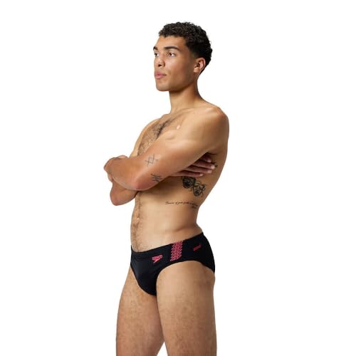 Speedo Hyperboom Splice Briefs |Quick Drying | Training | Fitness | Chlorine Resistant Badehose für Herren, Black/Coral Sands, 40 Speedo Hyperboom Splice Briefs |Quick Drying | Training | Fitness | Chlorine Resistant Badehose für Herren, Black/Coral Sands, 40 von Speedo
