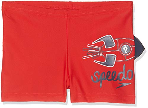 Speedo Jungen Raumschiff-Applikation Aqua Shorts, Neonwhizz Risk Rot/Marineblau, 4 Jahre von Speedo