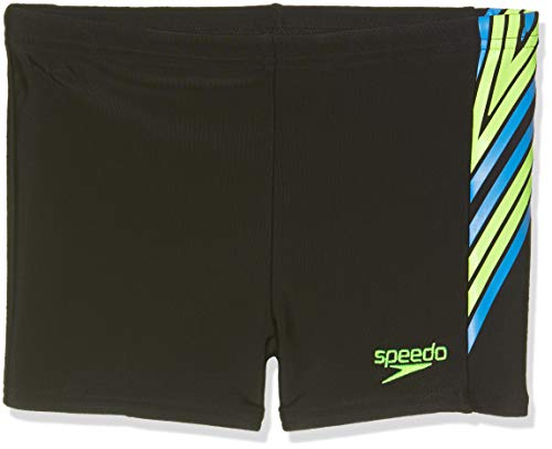 Speedo Jungen Panel Aqua Shorts, Colourflash Black/Bright Zest, 4 von Speedo