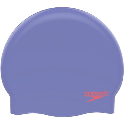 Speedo Unisex Kinder Junior Moulded Silicone Swimming Cap Schwimmkappe, lila/rot, Einheitsgröße von Speedo