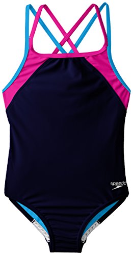 Speedo Mädchen-Badeanzug, einteilig, einfarbig, gekreuzte Rückseite, mehrere Träger Speedo Mädchen-Badeanzug, einteilig, einfarbig, gekreuzte Rückseite, mehrere Träger von Speedo