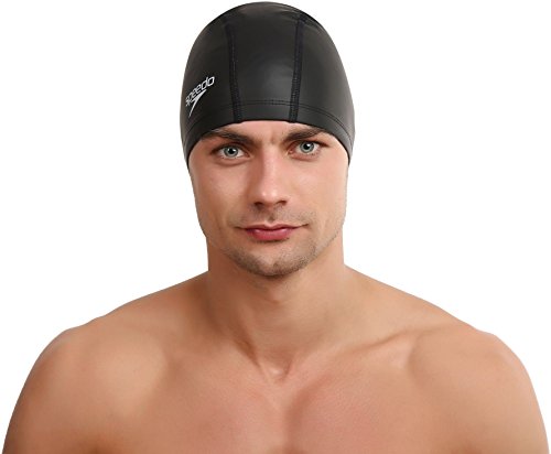 Speedo Unisex Erwachsene Pace Cap Schwimmkappe, Schwarz, Einheitsgröße von Speedo