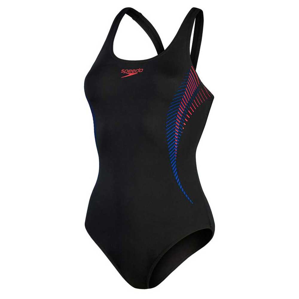 Speedo Placement Muscleback Swimsuit Schwarz UK 34 Frau von Speedo