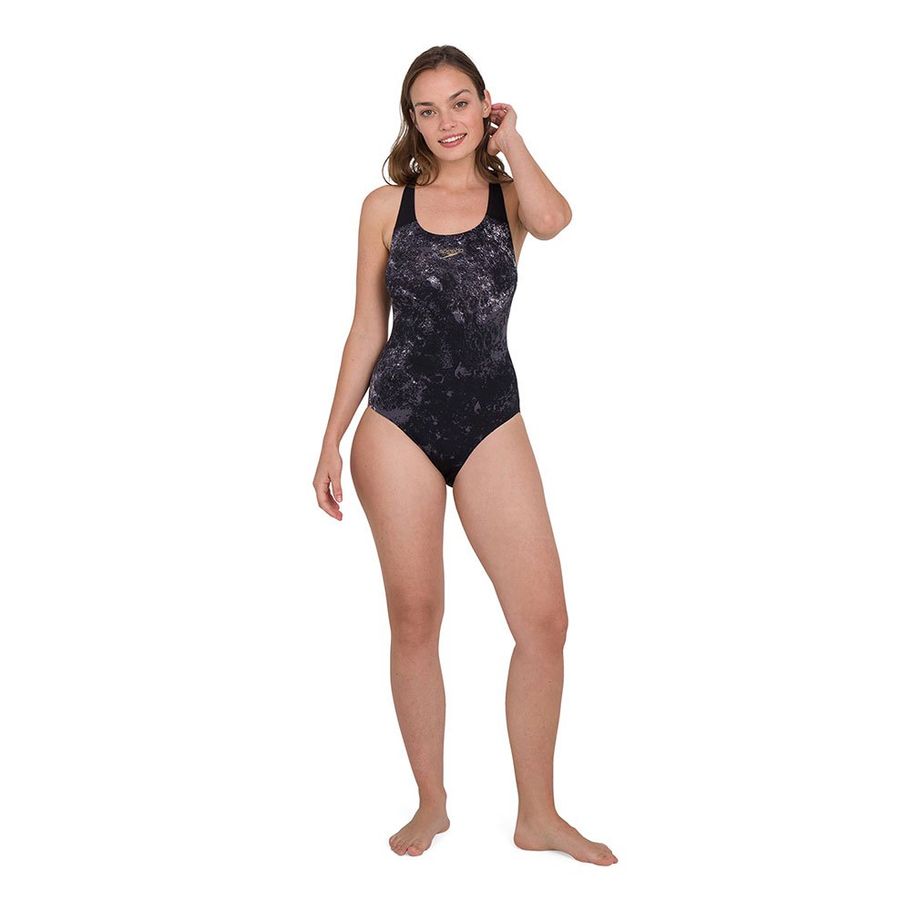 Speedo Placement Powerback Swimsuit Schwarz UK 30 Frau von Speedo