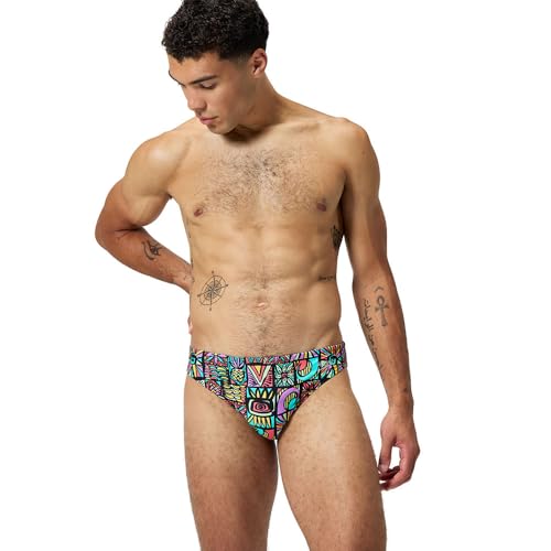 Speedo Print Beachstar Brief 2" Badehose für Herren, Neon Violet, 34 Speedo Print Beachstar Brief 2" Badehose für Herren, Neon Violet, 34 von Speedo