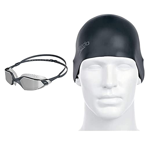 Speedo Schwimmbrille Aquapulse Pro Mirror, Schwimmbrille für Herren und Damen, Grau/Silber/Chrom, Einheitsgröße & Unisex Geformtes Silikon Badekappe, Schwarz,Einheitsgröße EU Speedo Schwimmbrille Aquapulse Pro Mirror, Schwimmbrille für Herren und Damen, Grau/Silber/Chrom, Einheitsgröße & Unisex Geformtes Silikon Badekappe, Schwarz,Einheitsgröße EU von Speedo