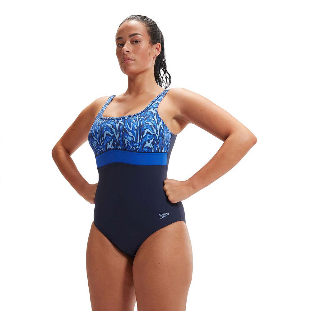 Speedo Shaping Contoureclipse Printed Swimsuit Blau UK 34 Frau von Speedo