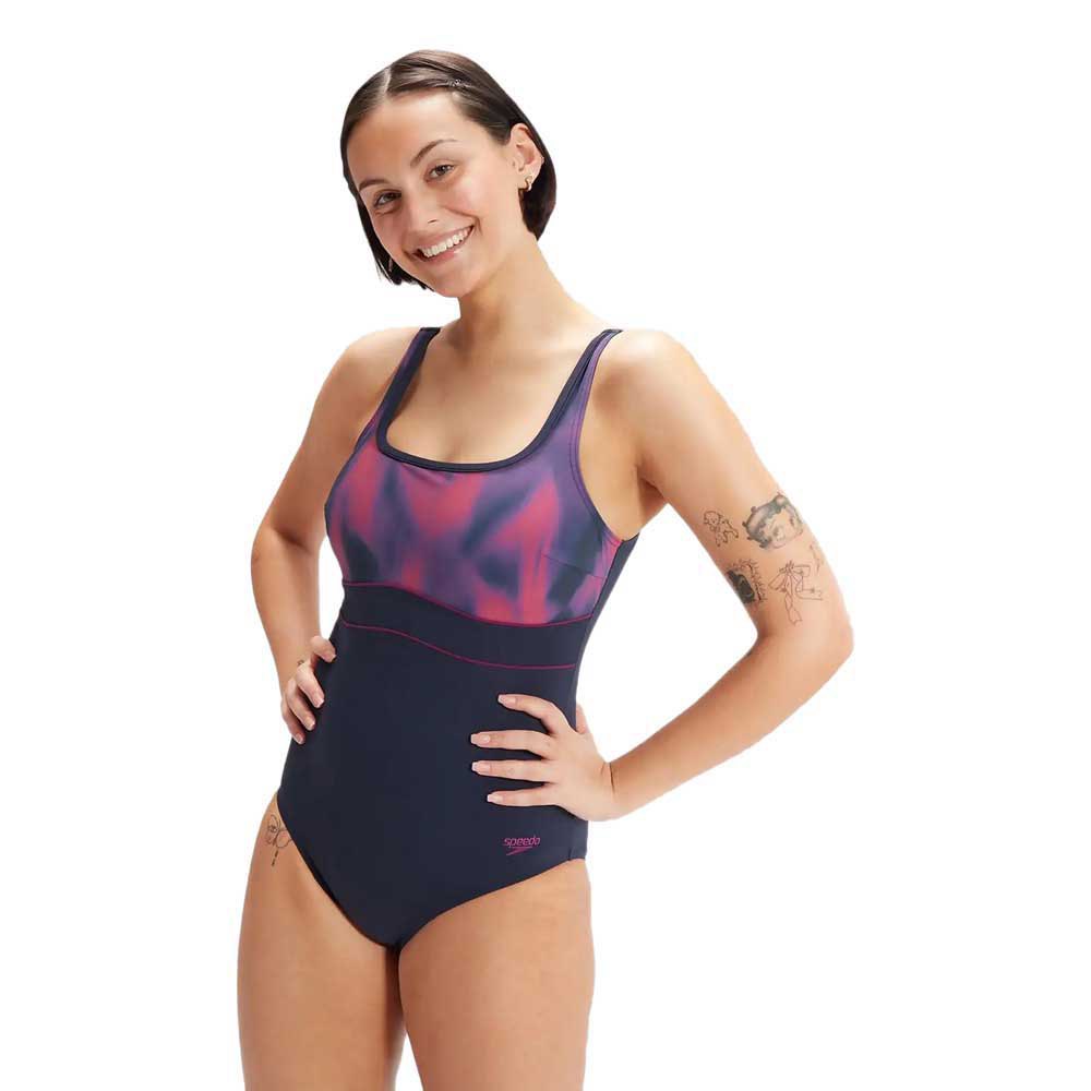 Speedo Shaping Contoureclipse Printed Swimsuit Blau UK 34 Frau Speedo Shaping Contoureclipse Printed Swimsuit Blau UK 34 Frau von Speedo