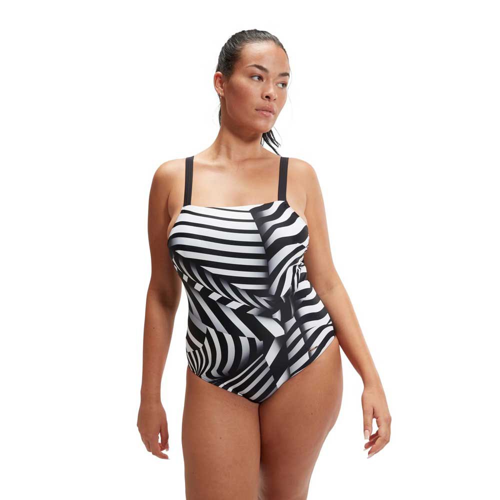 Speedo Shaping Square Neck Printed Swimsuit Mehrfarbig UK 38 Frau von Speedo