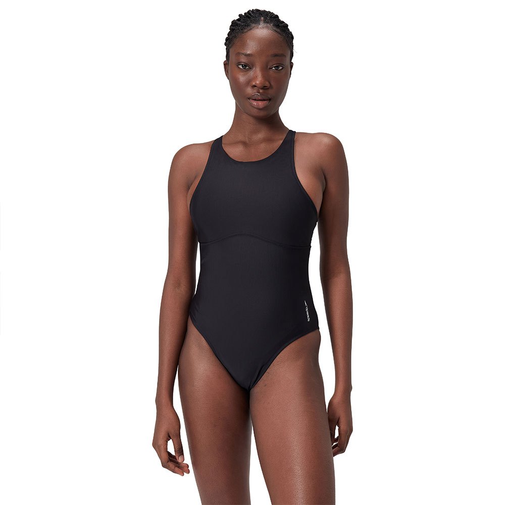 Speedo Solid Highneck Swimsuit Schwarz XL Frau von Speedo