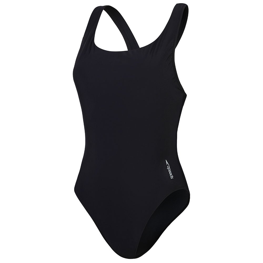 Speedo Solid Scoop Mesh Swimsuit Schwarz M Frau von Speedo