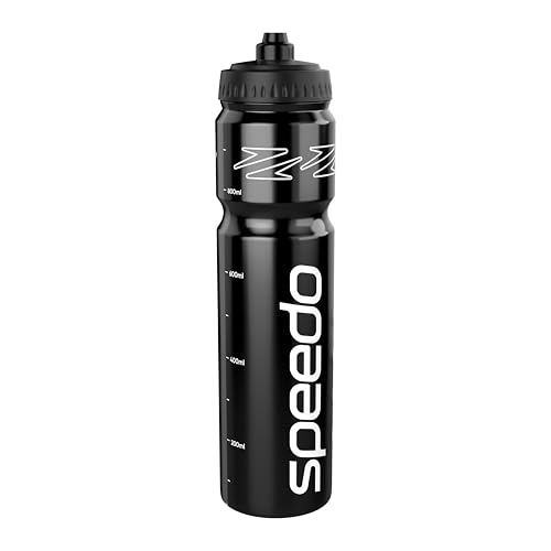 Speedo 1-Liter-Wasserflasche | Ergonomisches Design für Unisex Erwachsene, Schwarz, ONESZ Speedo 1-Liter-Wasserflasche | Ergonomisches Design für Unisex Erwachsene, Schwarz, ONESZ von Speedo