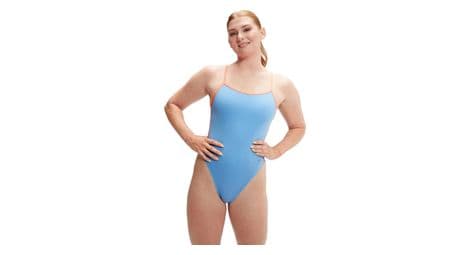 speedo solid vback training damen badeanzug blau   orange von Speedo