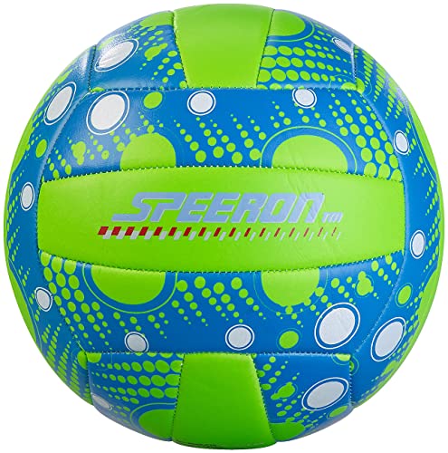 Speeron Volleyball: Beachvolleyball, griffige Soft-Touch-Oberfläche, Kunstleder, 20,5 cm Ø (Beach Ball, Beach-Volleyball-Ball, aufblasbar) von Speeron