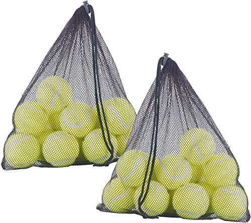 Speeron Trainingsball: 24er-Set Tennisbälle, 65 mm für Fortgeschrittene, gelb, mit Tragenetz (Tennis-Übungsball, Kinder Spielzeug, Schleuder) von Speeron