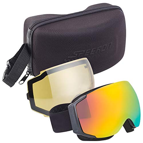 Speeron Wintersport: Ski- & Snowboard-Brille mit Panorama-Sicht & kratzfestem Revo-Glas (Skibrillen, Winter-Sportbrille, Nachtsichtbrille) von Speeron