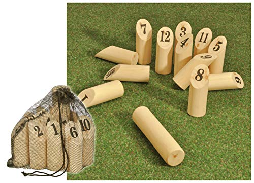 Spetebo Finn Kubb Wurfspiel - Holz Spiel Geschicklichkeitsspiel Garten Spielzeug Outdoorspiel von Spetebo