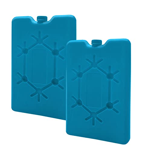 Kühlakkus 2er Set blau - je 16 x 11 cm / 265 ml - Kühl Elemente mit flachem Design - Kühlpack schmal für Brotdose Lunchbox Kühltasche Camping Picknick Schule von Spetebo