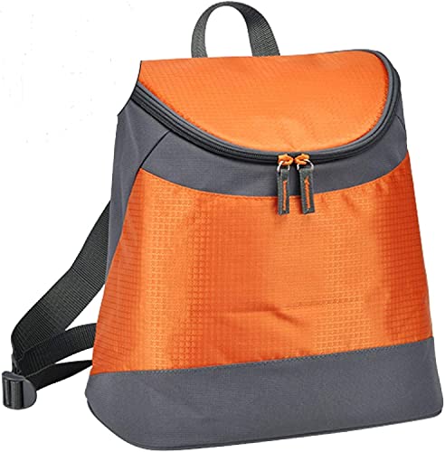 Spetebo Kühltaschen Rucksack 31x30x18 cm - Füllmenge: 8 Liter - Farbe: grau/orange - Thermorucksack Kühlrucksack von Spetebo