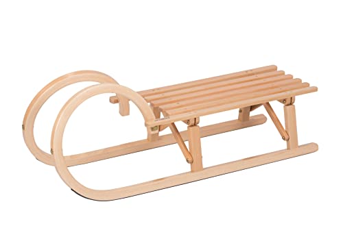 Spetebo COLINT Hörner Klapp-Schlitten - 100 cm - klappbarer Holz Rodelschlitten TÜV geprüft - klassischer Kinderschlitten aus Buchenholz Spetebo COLINT Hörner Klapp-Schlitten - 100 cm - klappbarer Holz Rodelschlitten TÜV geprüft - klassischer Kinderschlitten aus Buchenholz von Spetebo