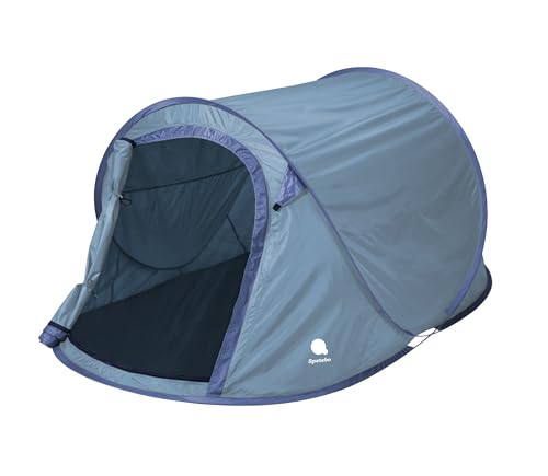 Pop Up Wurfzelt blau 220 x 120 cm - 2 Personen - Sofortzelt für Trekking und Camping - Automatisches Sofortzelt Einhandzelt Trekking Camping Zelt inklusive Heringe + Spannseile wasserdicht von Spetebo