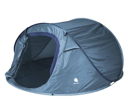 XXL Pop Up Wurfzelt blau 240 x 210 cm - 3 Personen - Sofortzelt für Trekking und Camping - Automatisches Sofortzelt Einhandzelt Trekking Camping Zelt inklusive Heringe + Spannseile wasserdicht von Spetebo