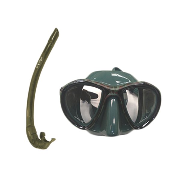 Spetton Excell Green Mimetic Mask And Snorkel Grün von Spetton