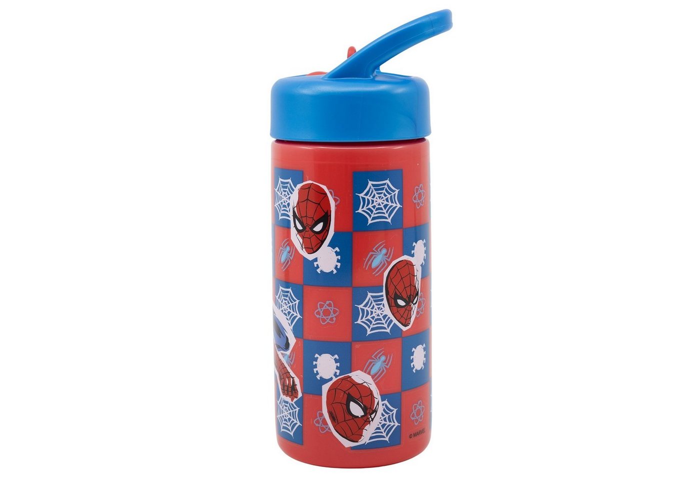 Spiderman Trinkflasche, Kinderflasche mit Griff & Trinkkappe 410 ml BPA frei von Spiderman