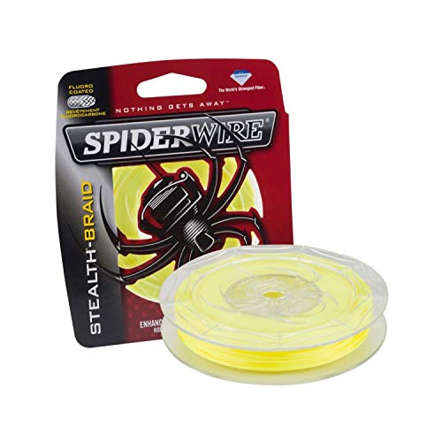 SpiderWire Stealth® Superline Angelschnur, hochsichtbar, gelb, 9 kg, 182 m, geeignet für Süß- und Salzwasserumgebungen von Spiderwire