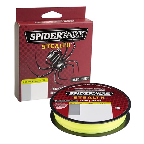 SpiderWire Stealth® Superline Angelschnur, hochsichtbar, gelb, 9 kg, 182 m, geeignet für Süß- und Salzwasserumgebungen von Spiderwire