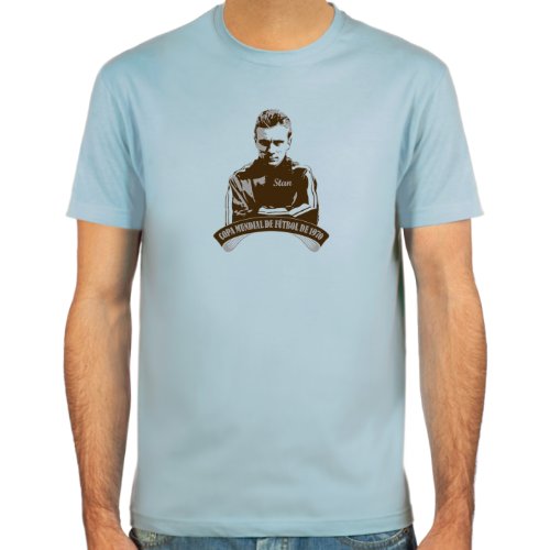 SpielRaum T-Shirt Reinhard Stan Libuda ::: Farbauswahl: SkyBlue, Sand oder weiß ::: Größen: S-XXL ::: Fußball-Kult von SpielRaum