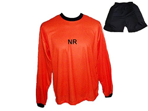 Torwart Trikot gepolstert Orange kurze TW Hose mit Wunschname Nummer Kinder Größe 134 von Spielfussballshop