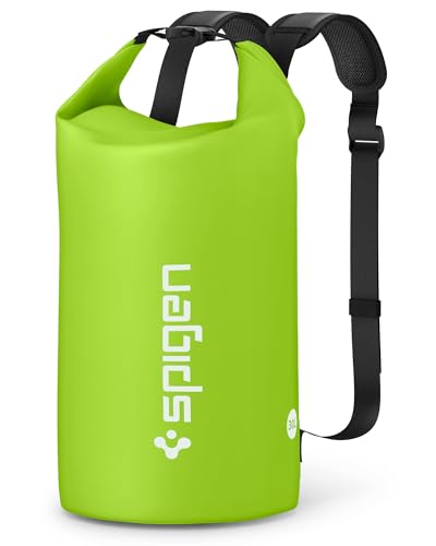 Spigen Aqua Shield Wasserdichte Tasche 30L Dry Bag wasserfester Rucksack Beutel für Strand, Schwimmen, Camping, Bootfahren, Kajakfahren -Cactus Green von Spigen